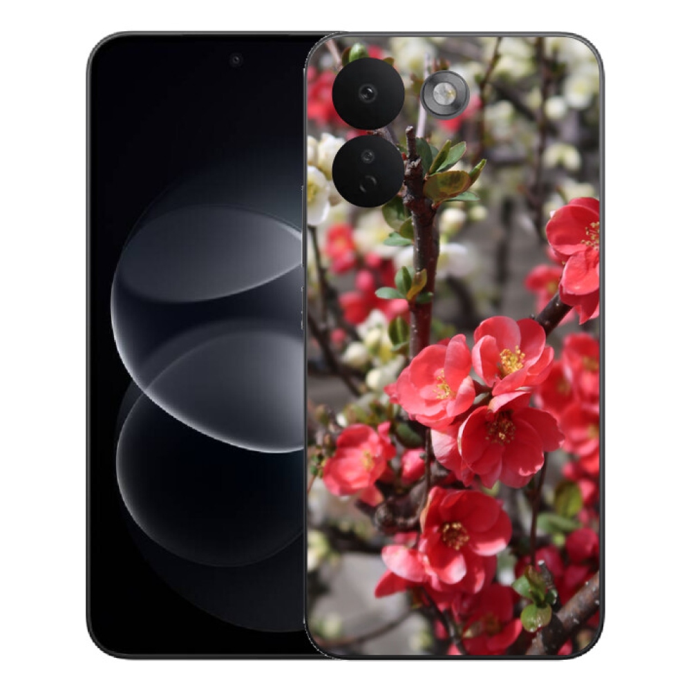 Gelový kryt mmCase na Xiaomi Redmi Note 17 Pro Max 5G - červené květy