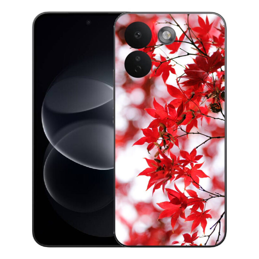 Gelový kryt mmCase na Xiaomi Redmi Note 17 Pro Max 5G - červené listy