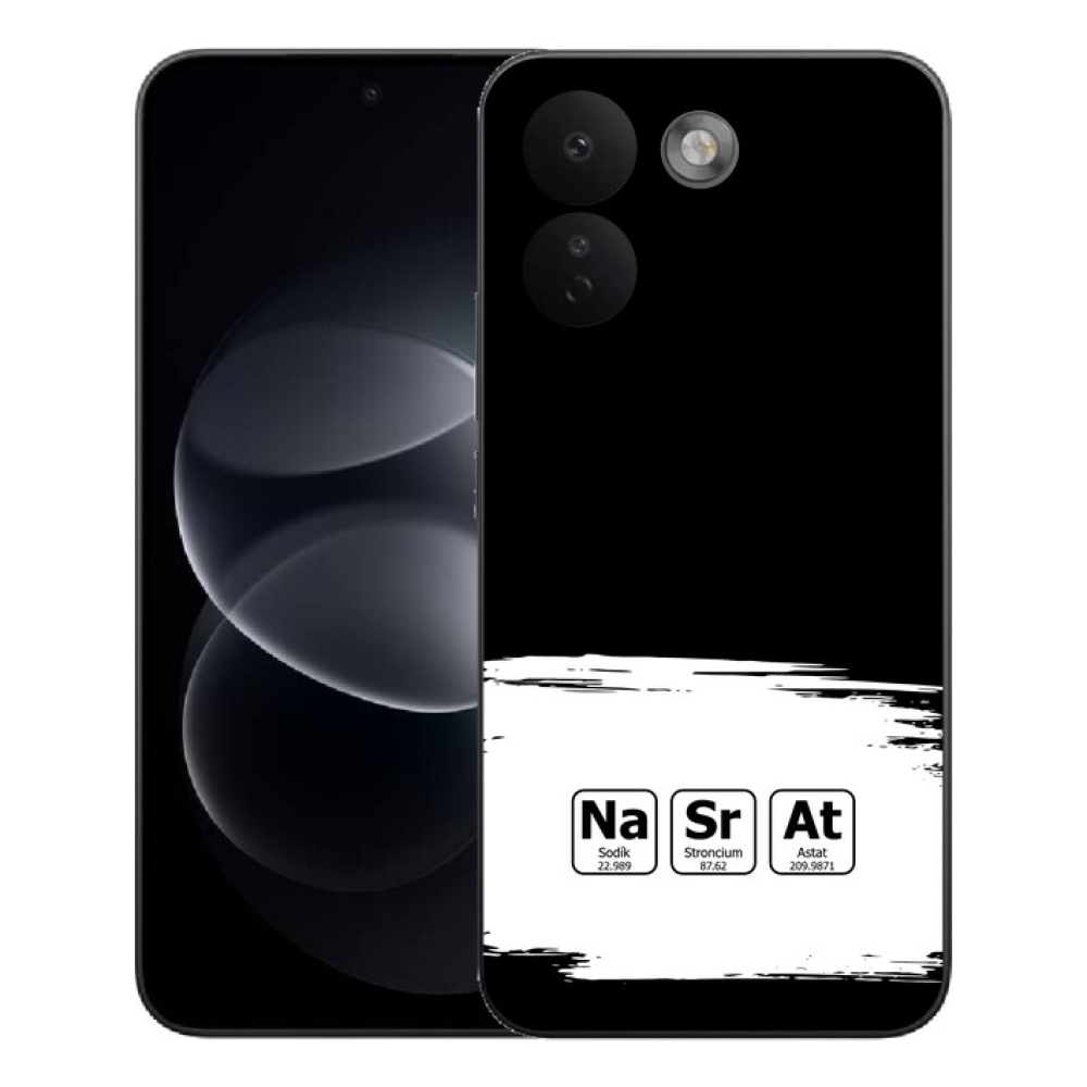 Gelový kryt mmCase na Xiaomi Redmi Note 17 Pro Max 5G - chemické prvky bíločerné pozadí