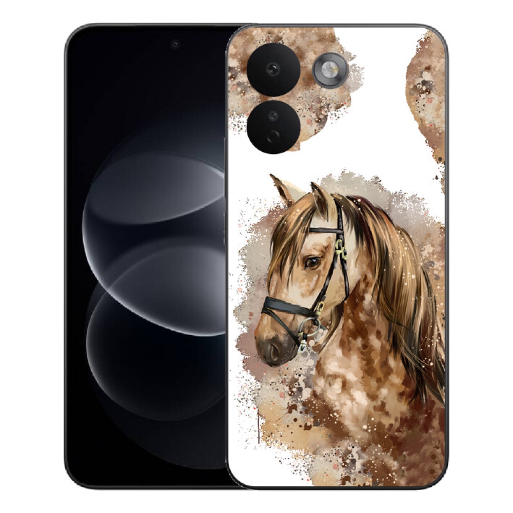 Gelový kryt mmCase na Xiaomi Redmi Note 17 Pro Max 5G - hnědý kreslený kůň