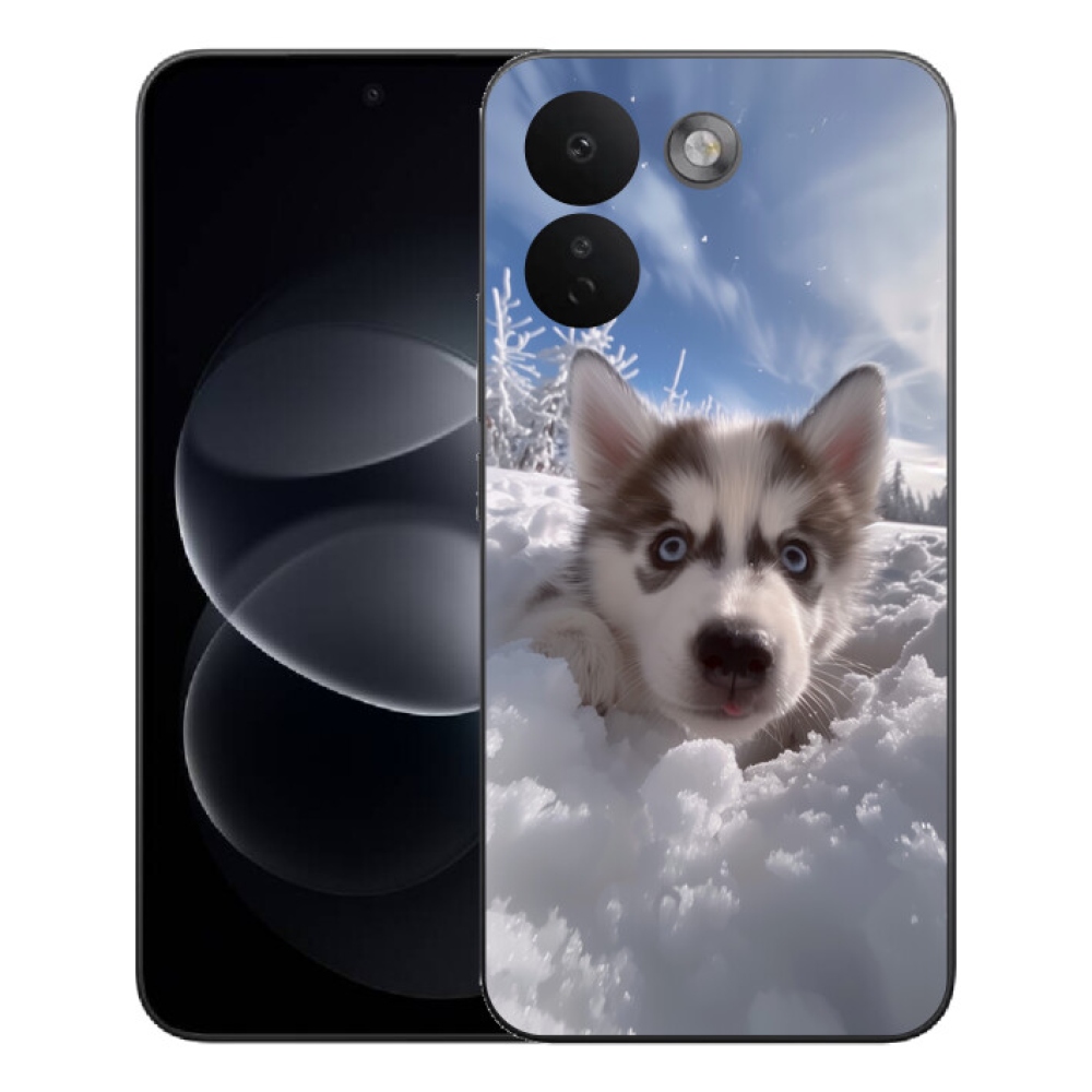 Gelový kryt mmCase na Xiaomi Redmi Note 17 Pro Max 5G - husky ve sněhu