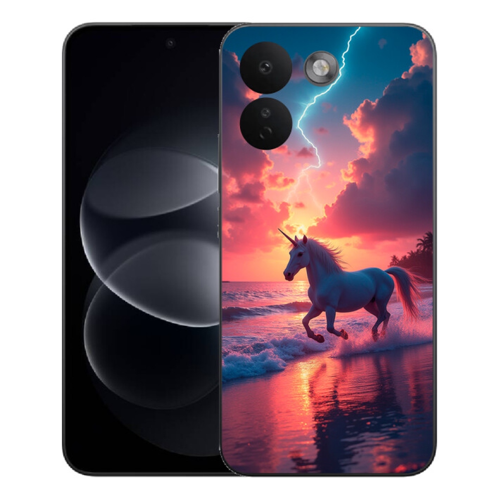 Gelový kryt mmCase na Xiaomi Redmi Note 17 Pro Max 5G - jednorožec na pláži