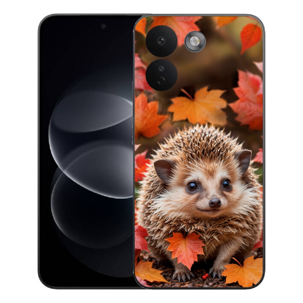 Gelový kryt mmCase na Xiaomi Redmi Note 17 Pro Max 5G - ježek v listí
