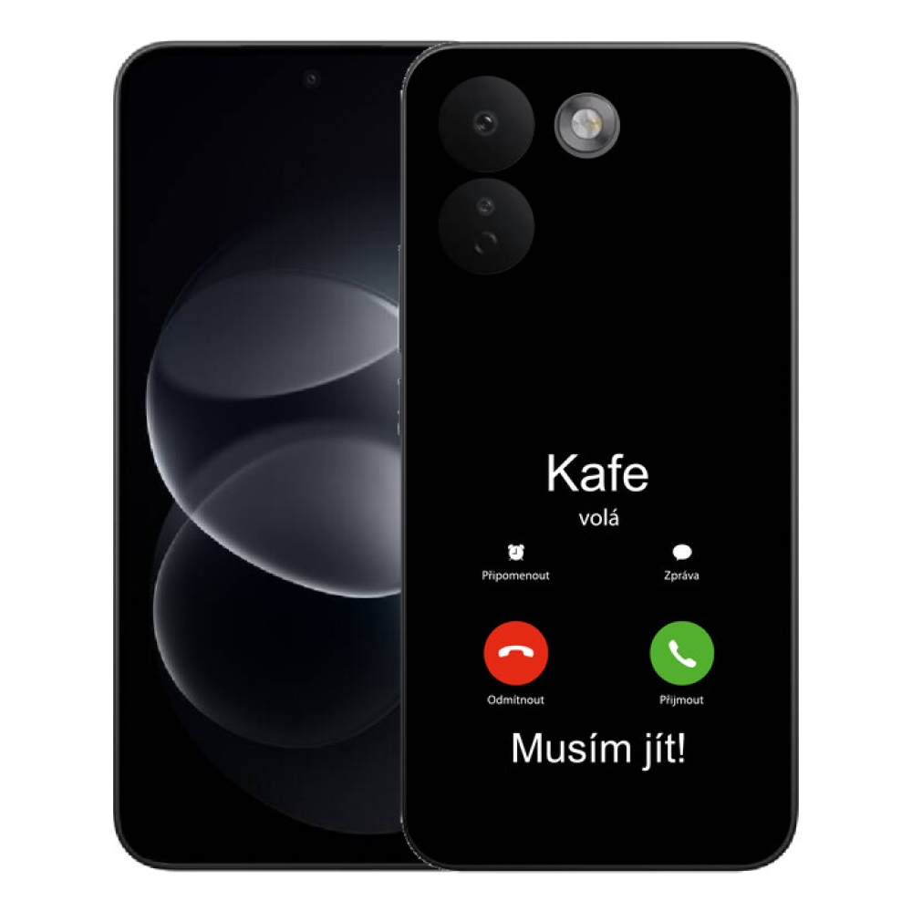 Gelový kryt mmCase na Xiaomi Redmi Note 17 Pro Max 5G - kafe volá černé pozadí