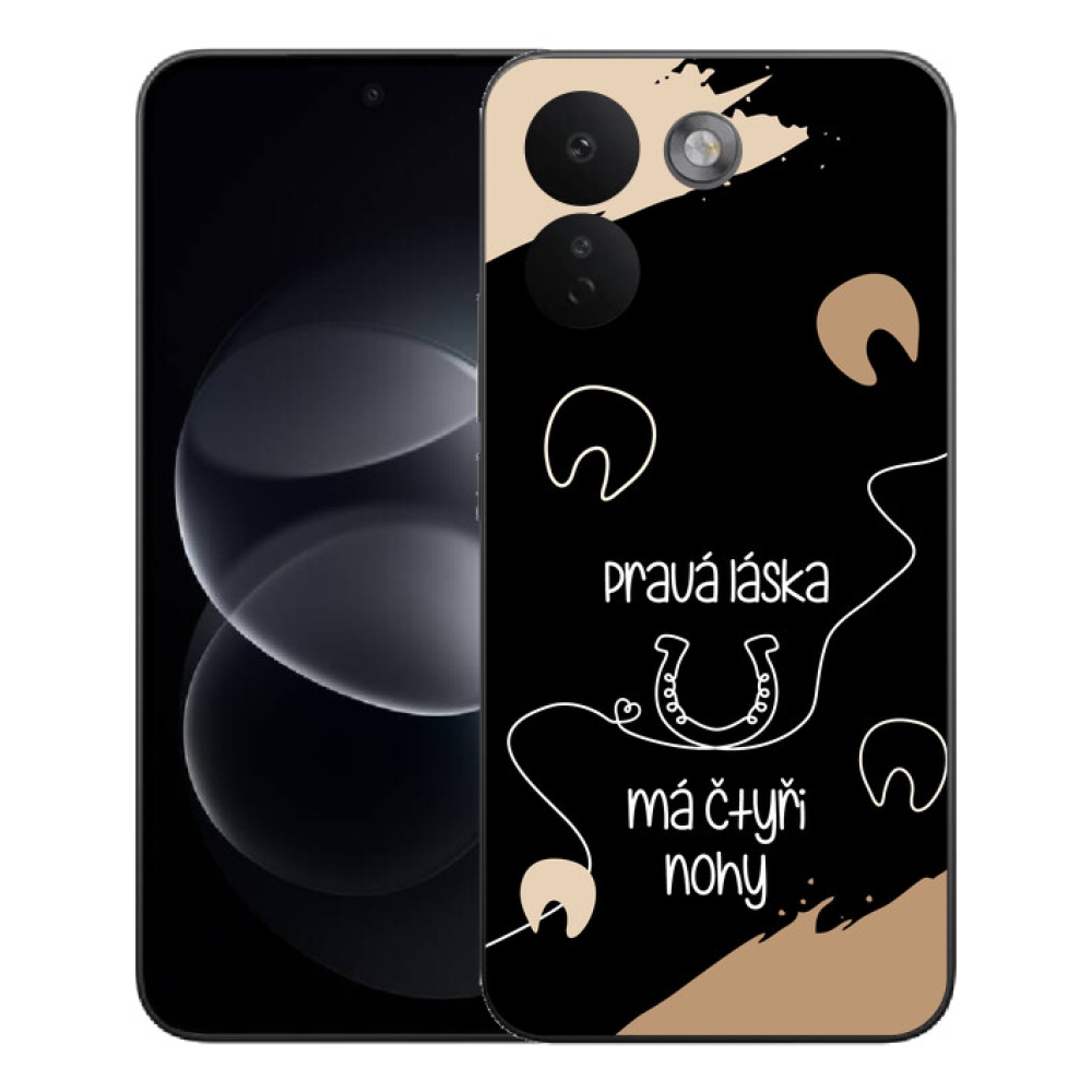 Gelový kryt mmCase na Xiaomi Redmi Note 17 Pro Max 5G - koňský motiv černé pozadí