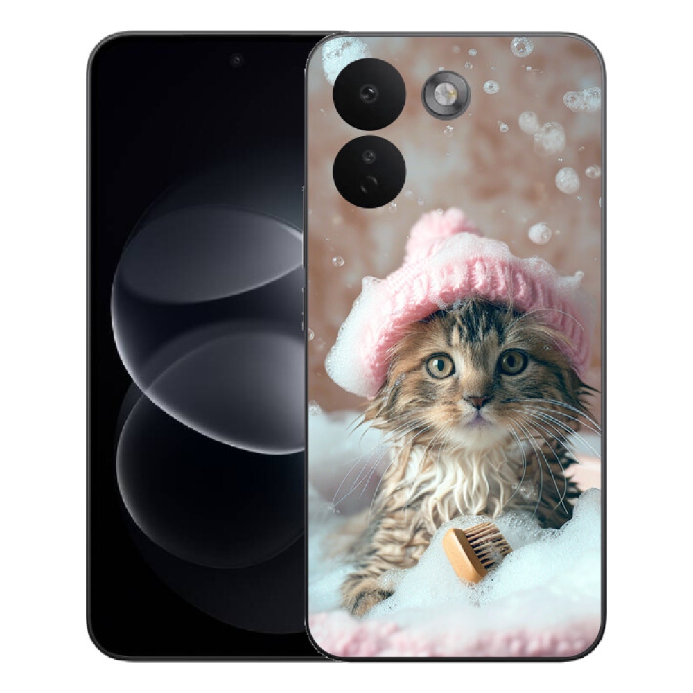 Gelový kryt mmCase na Xiaomi Redmi Note 17 Pro Max 5G - kotě a koupel