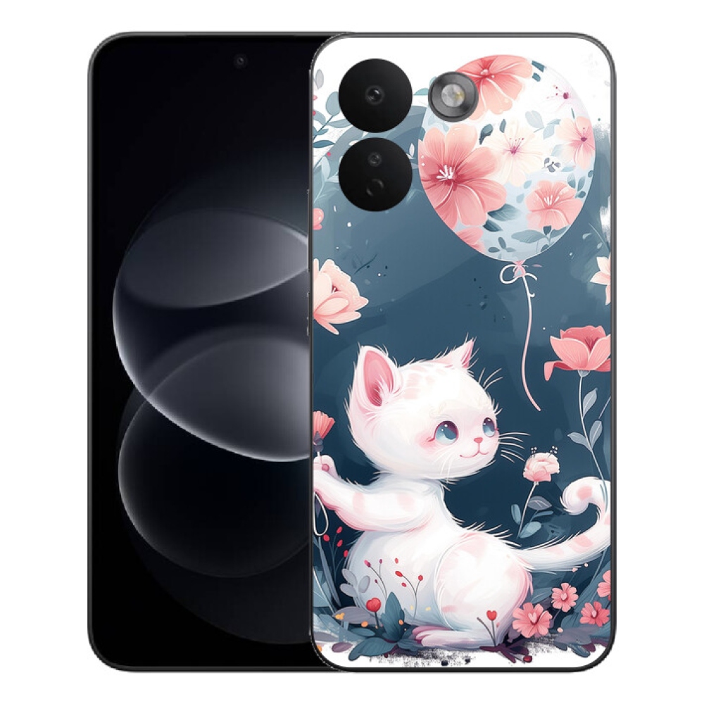 Gelový kryt mmCase na Xiaomi Redmi Note 17 Pro Max 5G - kotě s balónkem