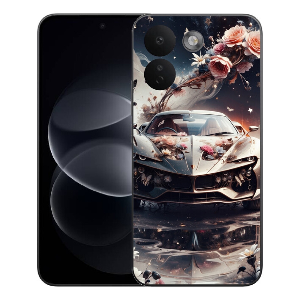 Gelový kryt mmCase na Xiaomi Redmi Note 17 Pro Max 5G - květinový sportovní vůz