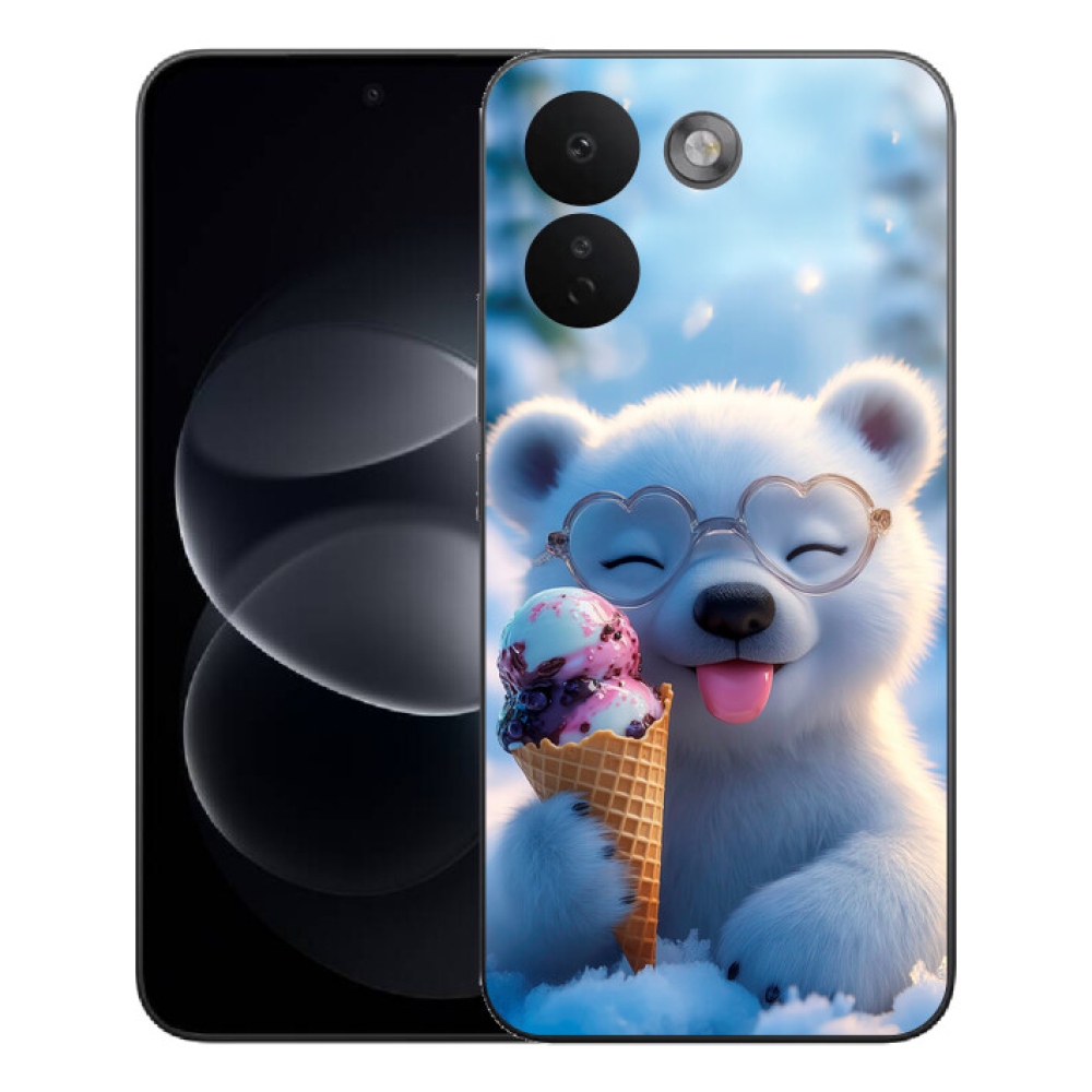 Gelový kryt mmCase na Xiaomi Redmi Note 17 Pro Max 5G - medvídek se zmrzlinou