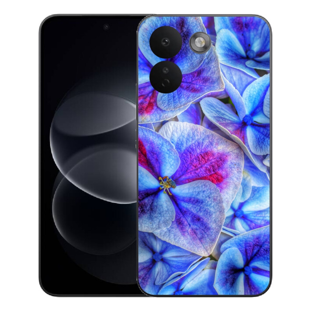 Gelový kryt mmCase na Xiaomi Redmi Note 17 Pro Max 5G - modré květy 1
