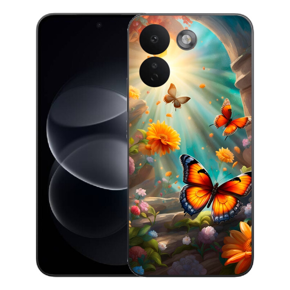 Gelový kryt mmCase na Xiaomi Redmi Note 17 Pro Max 5G - motýlí zahrada 2