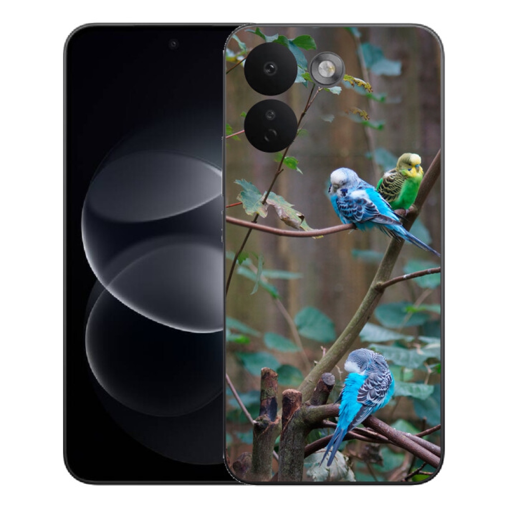 Gelový kryt mmCase na Xiaomi Redmi Note 17 Pro Max 5G - papoušci na větvi