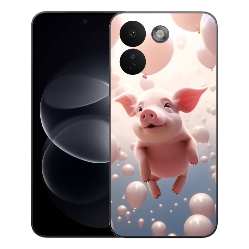Gelový kryt mmCase na Xiaomi Redmi Note 17 Pro Max 5G - prasátko s balónky