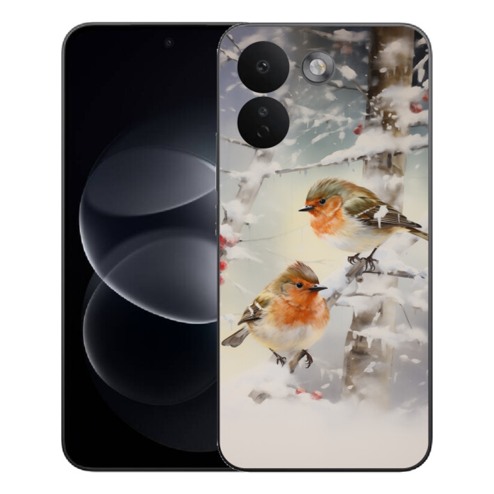Gelový kryt mmCase na Xiaomi Redmi Note 17 Pro Max 5G - ptáčci v zimě