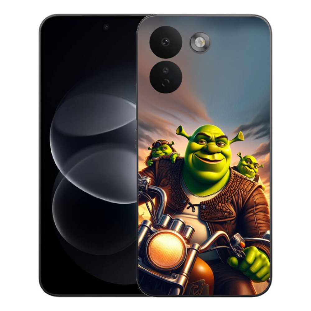 Gelový kryt mmCase na Xiaomi Redmi Note 17 Pro Max 5G - shrek na motorce