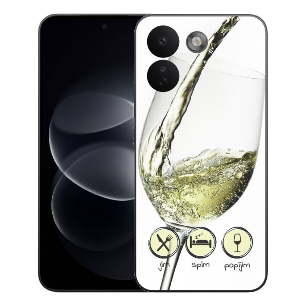 Gelový kryt mmCase na Xiaomi Redmi Note 17 Pro Max 5G - sklenička vína bílé