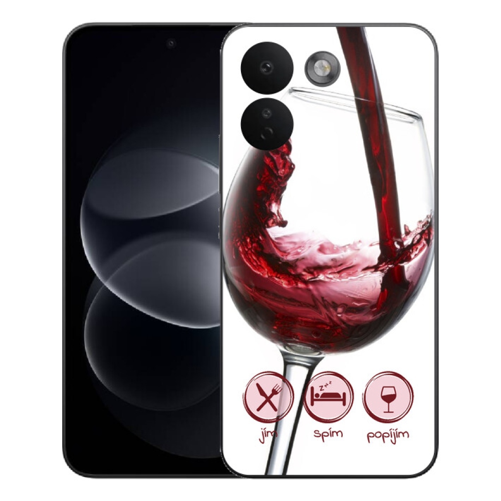Gelový kryt mmCase na Xiaomi Redmi Note 17 Pro Max 5G - sklenička vína červené