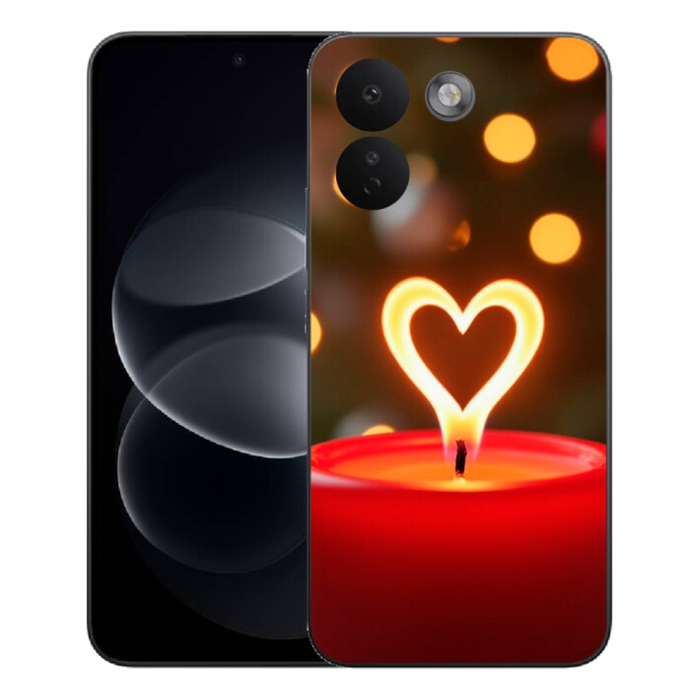 Gelový kryt mmCase na Xiaomi Redmi Note 17 Pro Max 5G - srdce z plamene