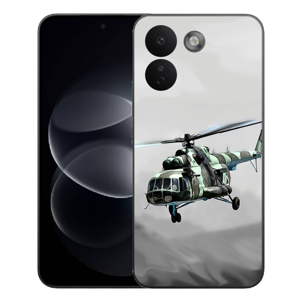 Gelový kryt mmCase na Xiaomi Redmi Note 17 Pro Max 5G - vojenský vrtulník