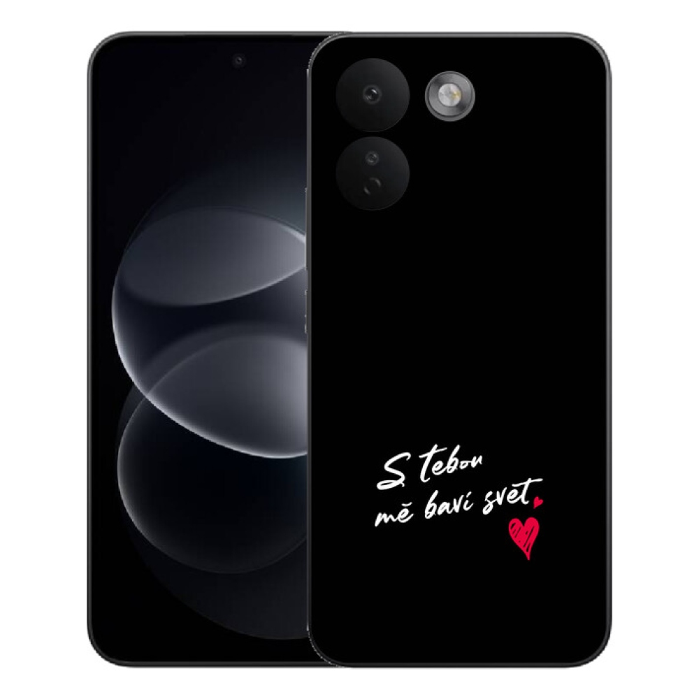 Gelový kryt mmCase na Xiaomi Redmi Note 17 Pro Max 5G - zamilovaný text 1 černé pozadí