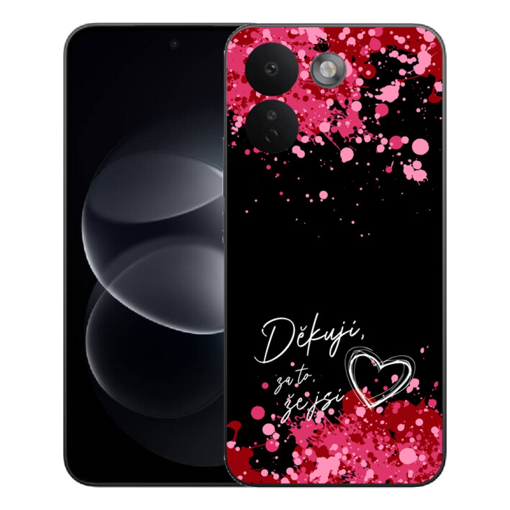 Gelový kryt mmCase na Xiaomi Redmi Note 17 Pro Max 5G - zamilovaný text 2 černé pozadí