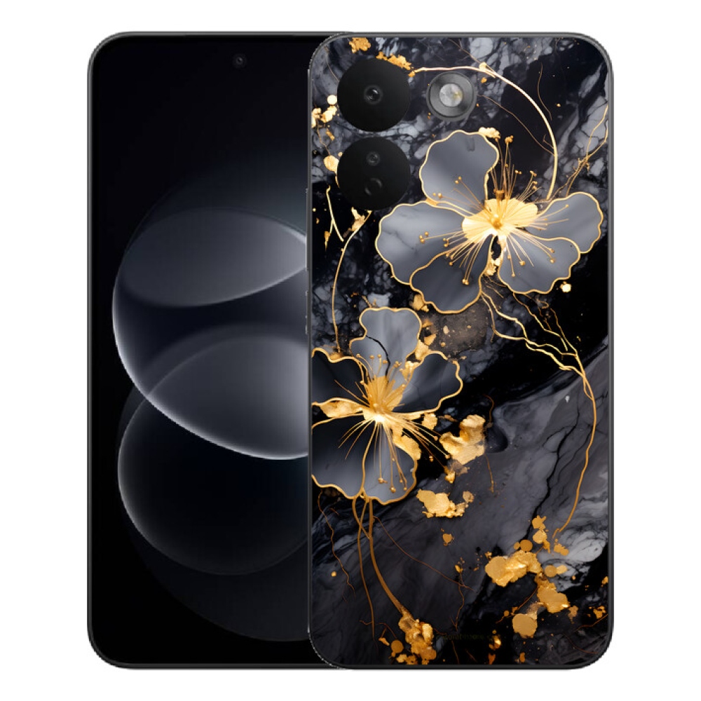 Gelový kryt mmCase na Xiaomi Redmi Note 17 Pro Max 5G - zlaté květy