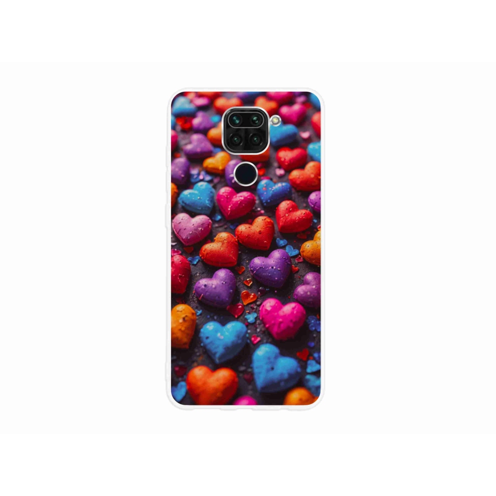 Gelový kryt mmCase na Xiaomi Redmi Note 9 - barevná srdce