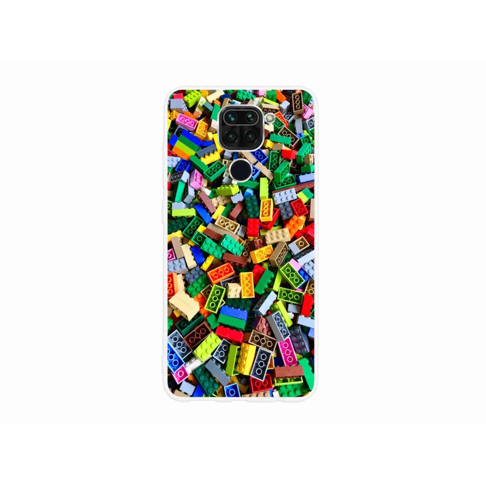Gelový kryt mmCase na Xiaomi Redmi Note 9 - barevné stavební kostky