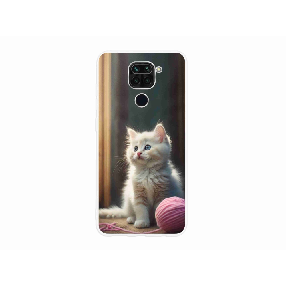 Gelový kryt mmCase na Xiaomi Redmi Note 9 - bílé kotě 2