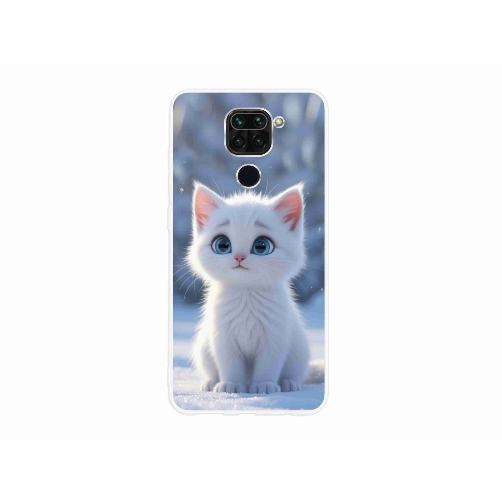 Gelový kryt mmCase na Xiaomi Redmi Note 9 - bílé kotě 3