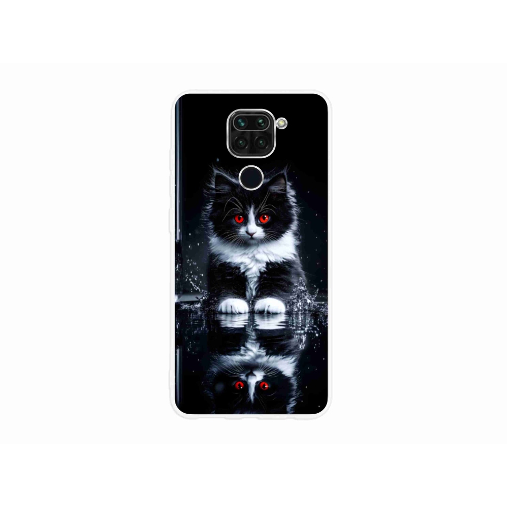 Gelový kryt mmCase na Xiaomi Redmi Note 9 - černobílé kotě
