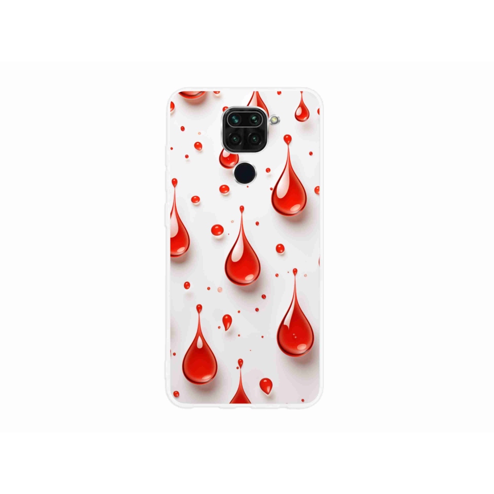 Gelový kryt mmCase na Xiaomi Redmi Note 9 - červené kapky