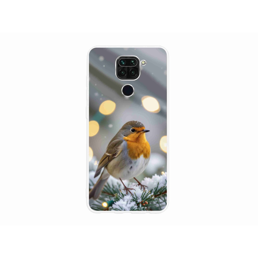 Gelový kryt mmCase na Xiaomi Redmi Note 9 - červenka v zimě