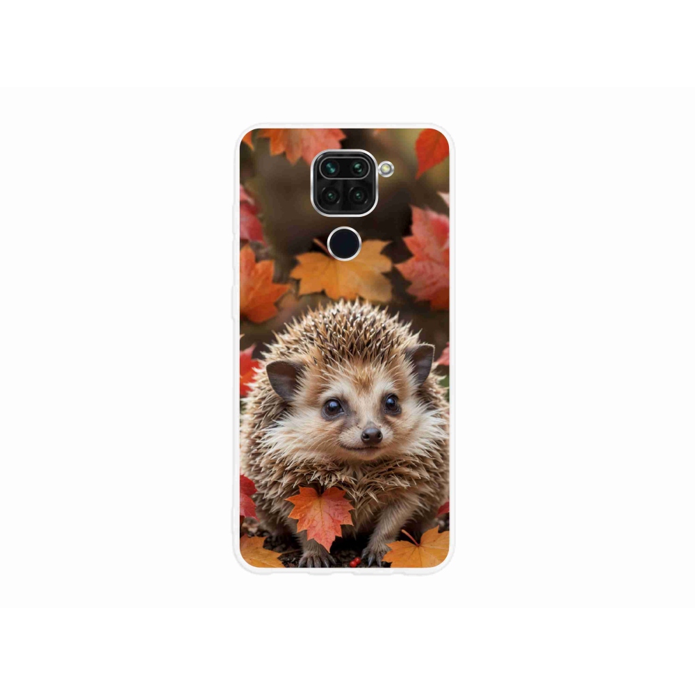 Gelový kryt mmCase na Xiaomi Redmi Note 9 - ježek v listí