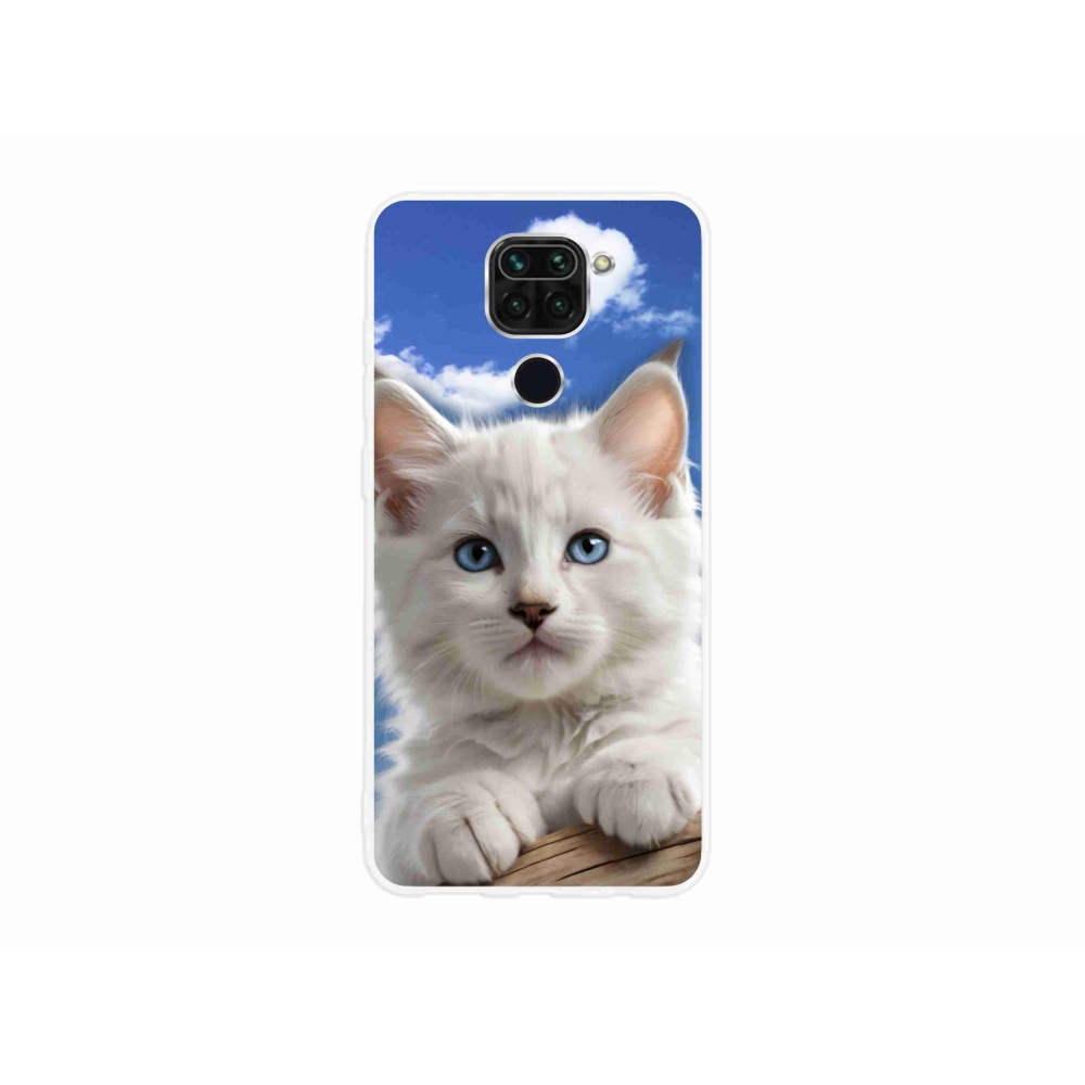 Gelový kryt mmCase na Xiaomi Redmi Note 9 - kotě a oblaka