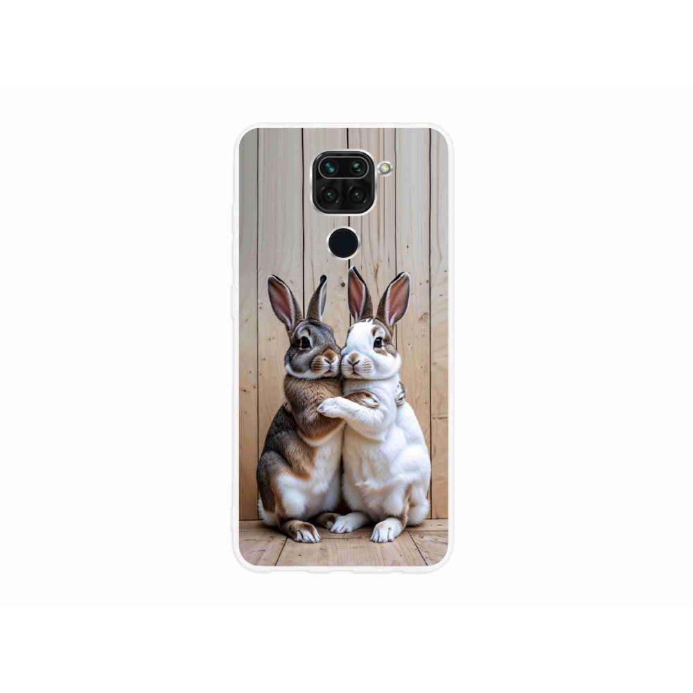Gelový kryt mmCase na Xiaomi Redmi Note 9 - králičí pár