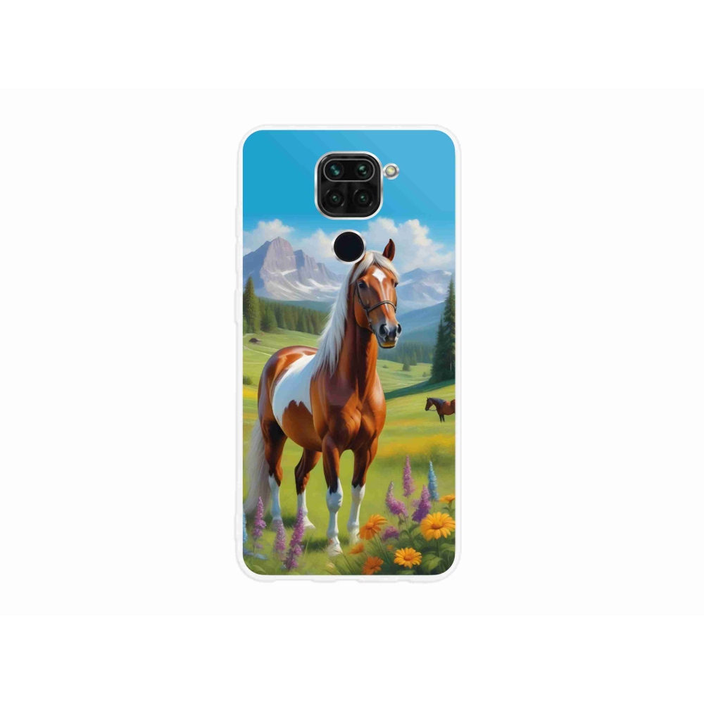 Gelový kryt mmCase na Xiaomi Redmi Note 9 - kůň na louce