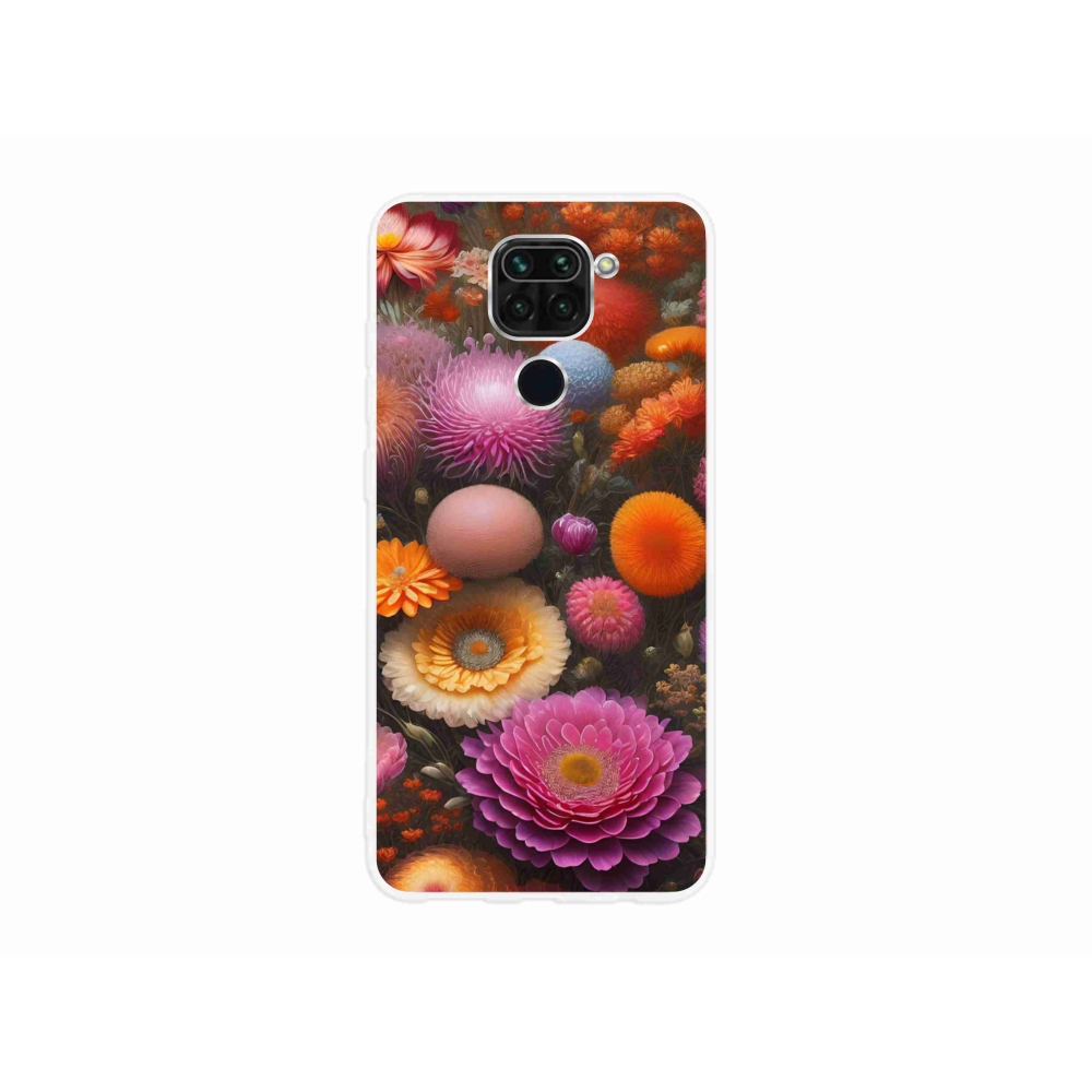 Gelový kryt mmCase na Xiaomi Redmi Note 9 - květinová kompozice