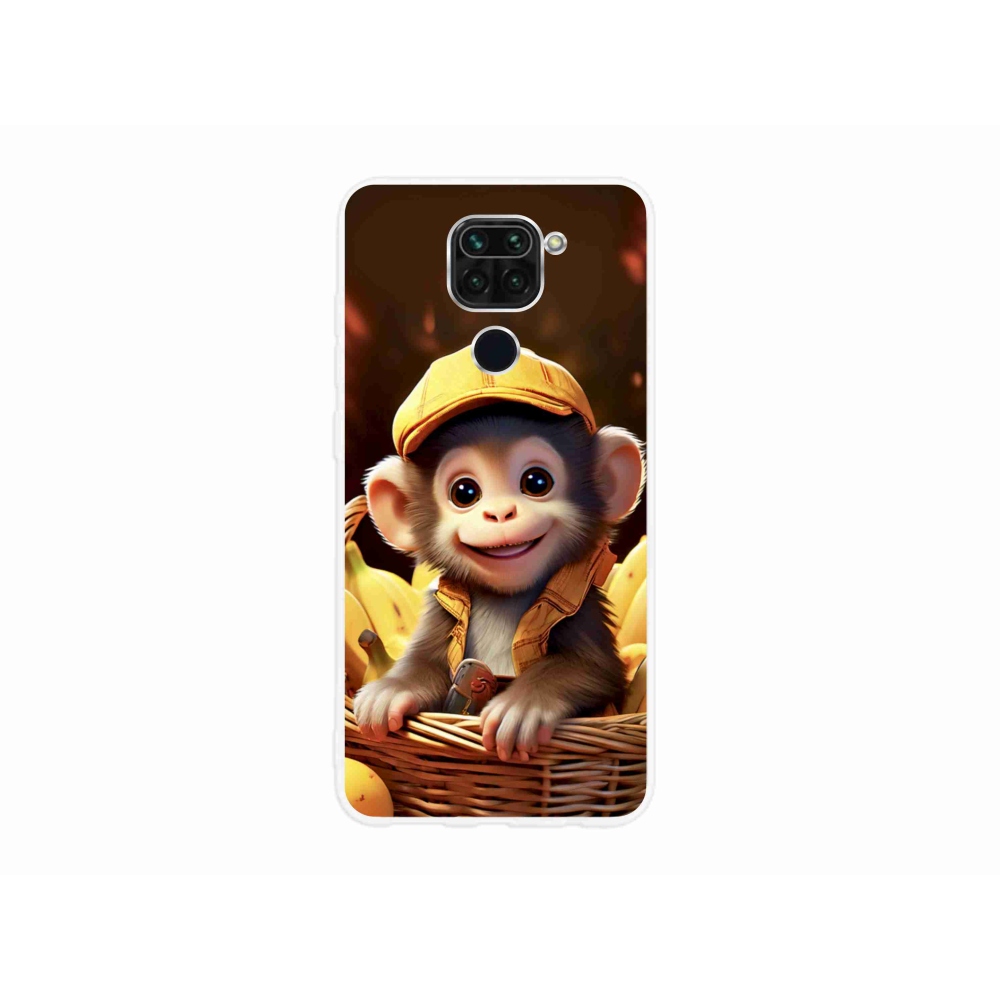 Gelový kryt mmCase na Xiaomi Redmi Note 9 - opice v košíku
