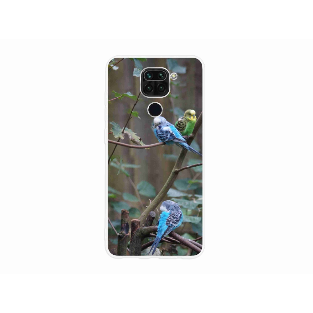 Gelový kryt mmCase na Xiaomi Redmi Note 9 - papoušci na větvi