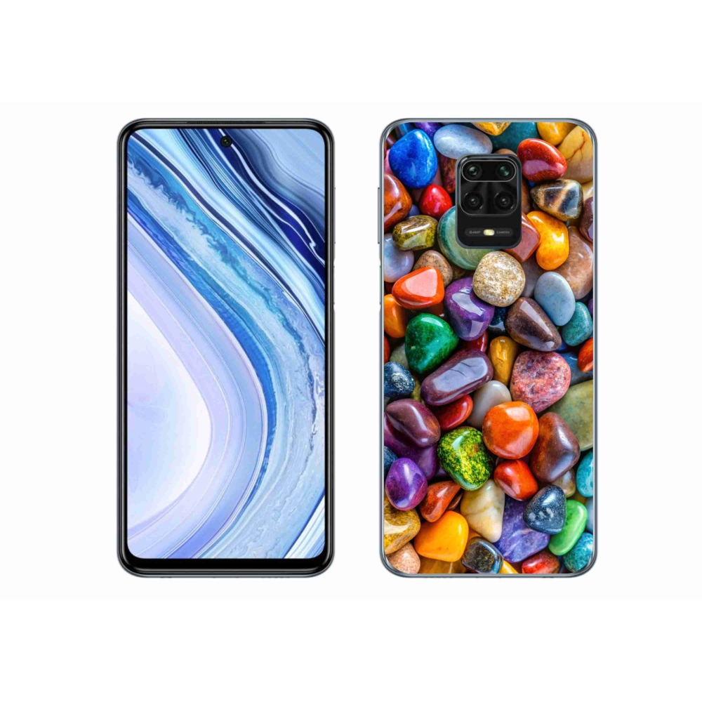 Gelový kryt mmCase na Xiaomi Redmi Note 9 Pro - barevné kamínky