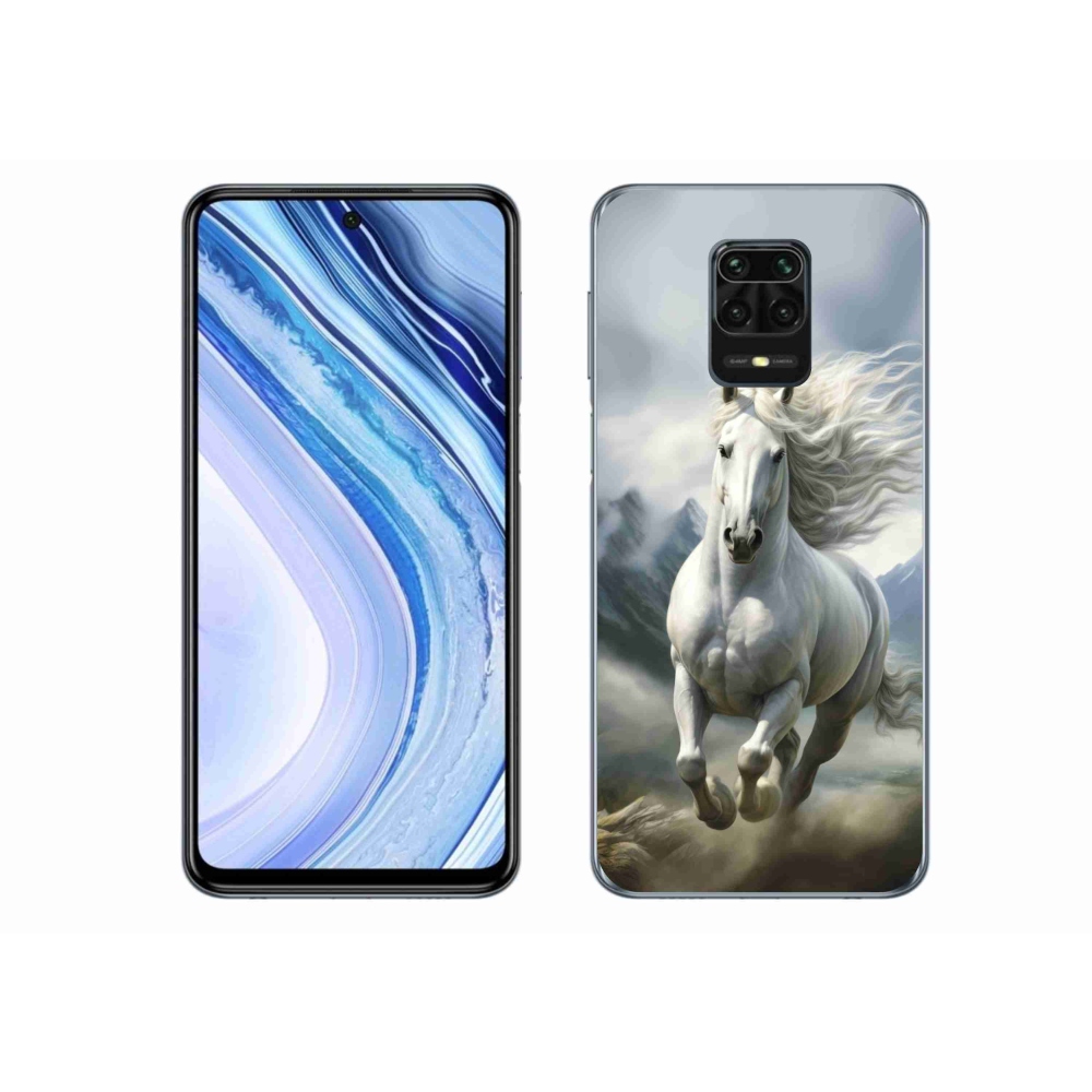 Gelový kryt mmCase na Xiaomi Redmi Note 9 Pro - běžící bílý kůň 3