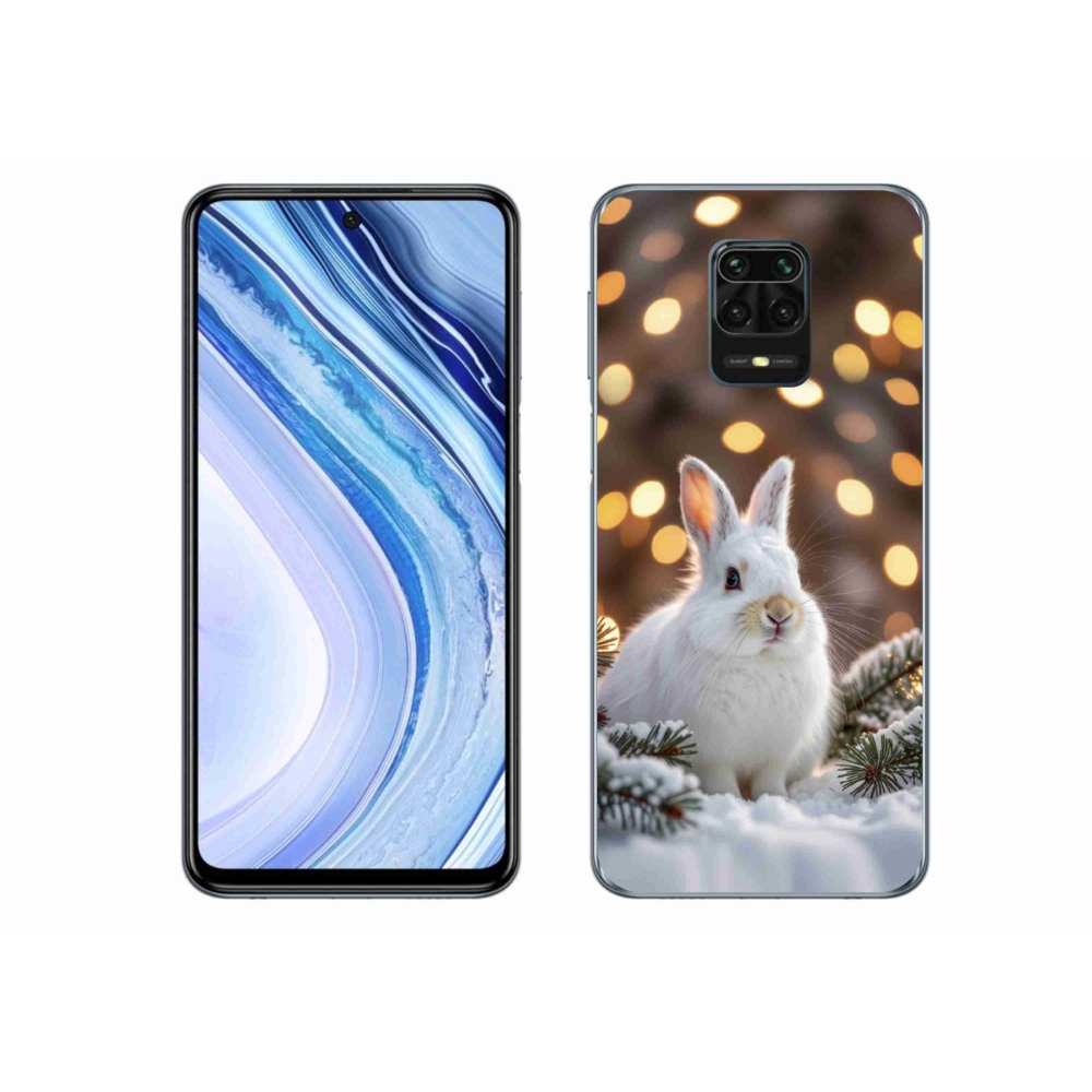 Gelový kryt mmCase na Xiaomi Redmi Note 9 Pro - bílý zajíc