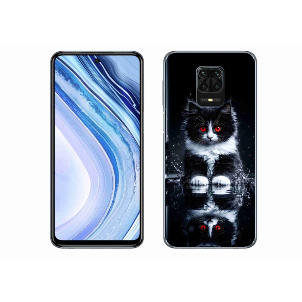 Gelový kryt mmCase na Xiaomi Redmi Note 9 Pro - černobílé kotě