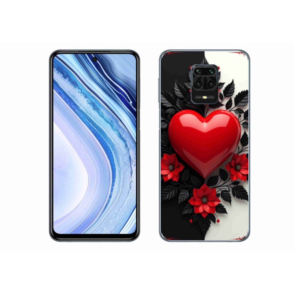 Gelový kryt mmCase na Xiaomi Redmi Note 9 Pro - červené srdce