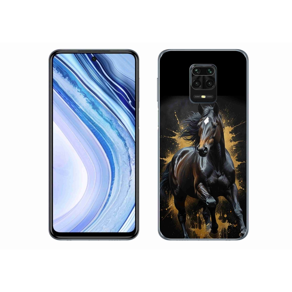 Gelový kryt mmCase na Xiaomi Redmi Note 9 Pro - elegantní černý hřebec