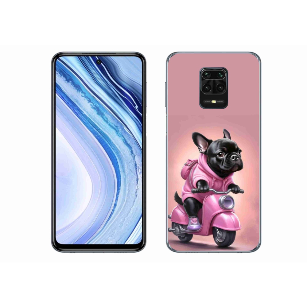 Gelový kryt mmCase na Xiaomi Redmi Note 9 Pro - francouzský buldoček na skútru