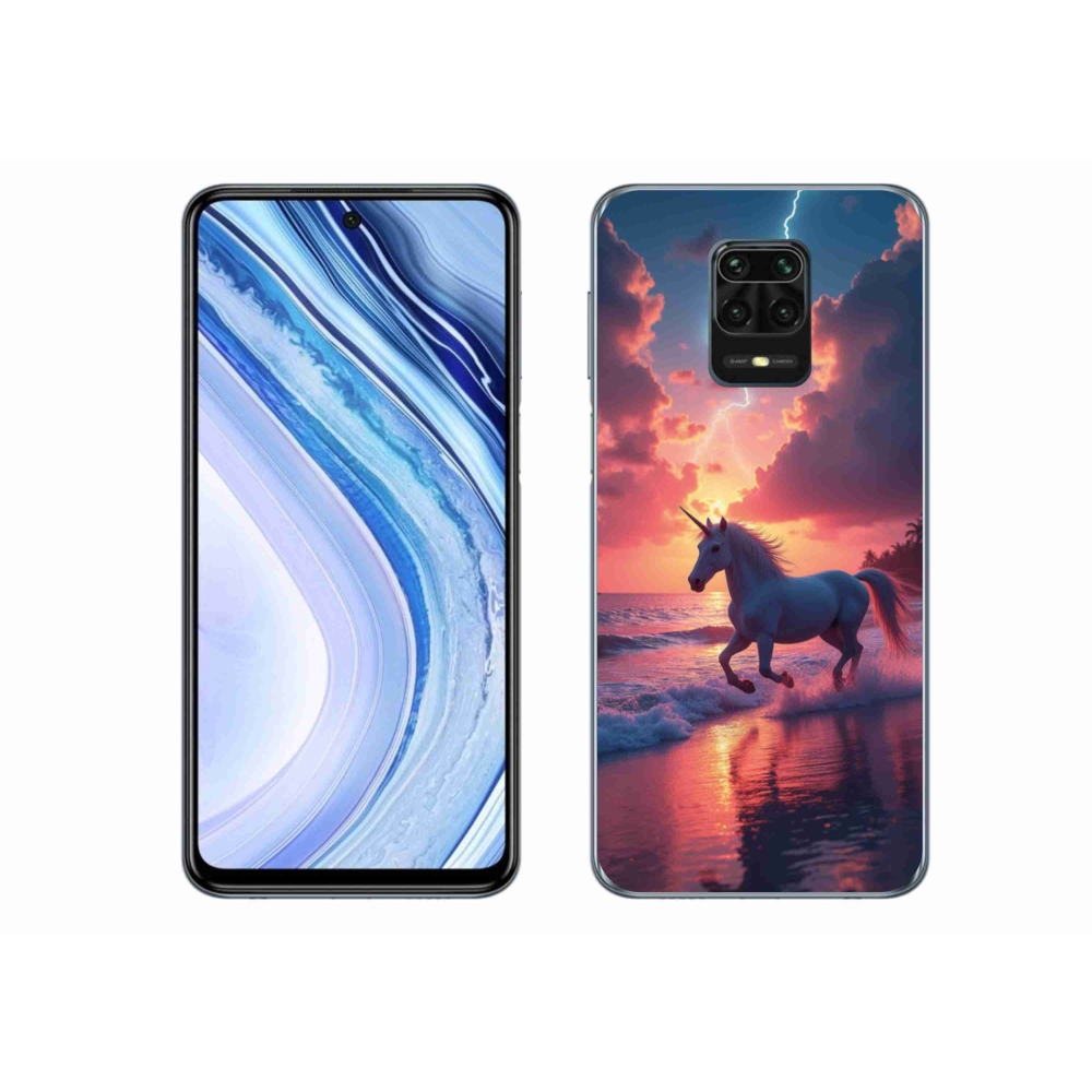 Gelový kryt mmCase na Xiaomi Redmi Note 9 Pro - jednorožec na pláži