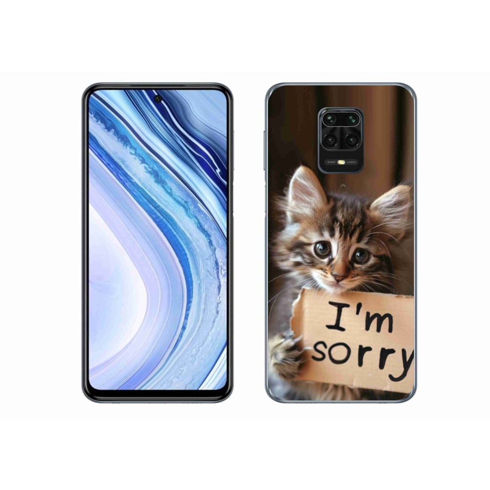 Gelový kryt mmCase na Xiaomi Redmi Note 9 Pro - kočíčí omluva