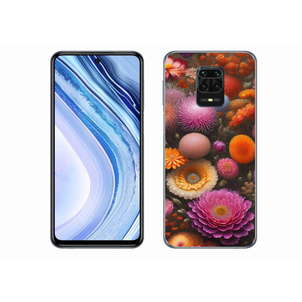 Gelový kryt mmCase na Xiaomi Redmi Note 9 Pro - květinová kompozice
